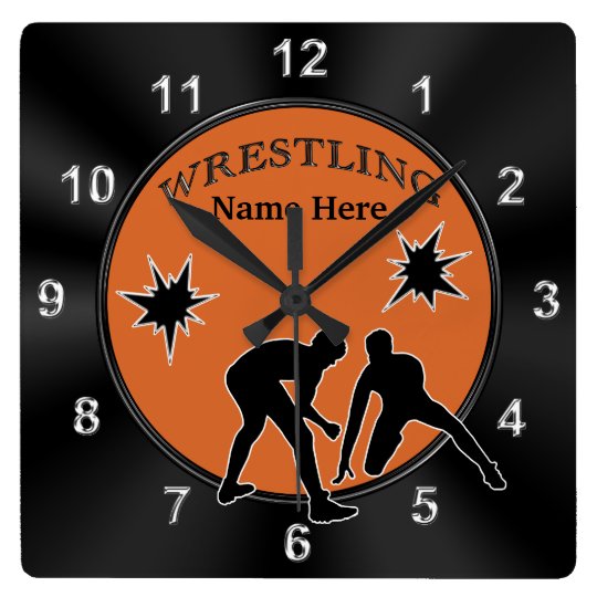 Personalized Wrestling Bedroom Decor, CLOCK