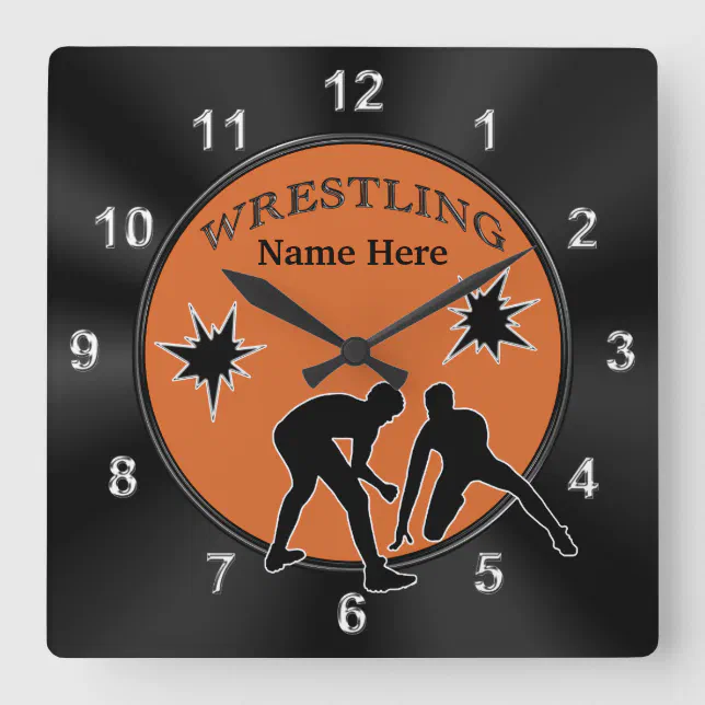 Personalized Wrestling Bedroom Decor, CLOCK Zazzle