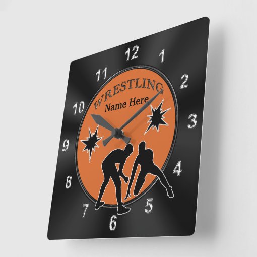 Personalized Wrestling Bedroom Decor, CLOCK Zazzle