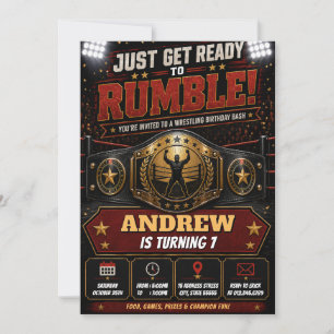 Personalized Wrestling Champion Birthday Invitation