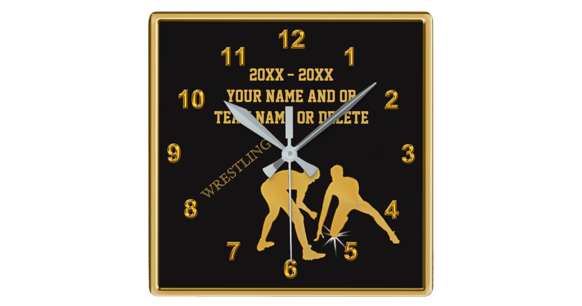 Personalized Wrestling Clocks Your TEXT and COLORS Zazzle