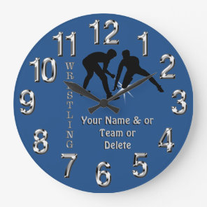 PERSONALIZED Wrestling Clocks Your TEXT and COLORS