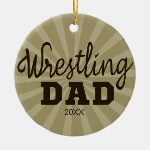 Personalized Wrestling Dad Christmas Ornament