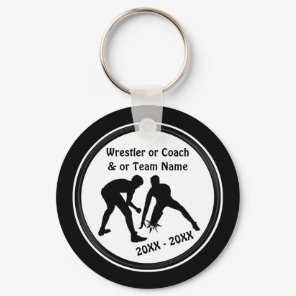 Personalized Wrestling Gifts for Wrestlers, Black Keychain