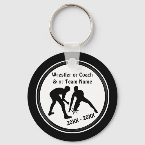 Personalized Wrestling Gifts for Wrestlers Black Keychain