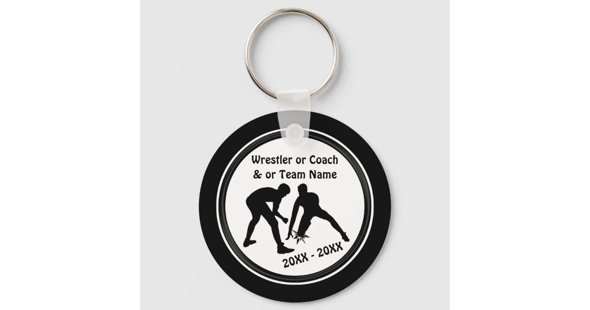 Personalized Wrestling Gifts for Wrestlers, Black Keychain
