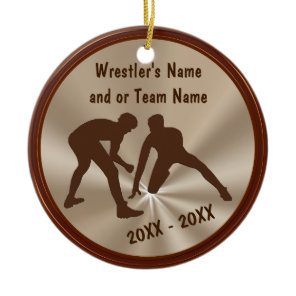 Personalized Wrestling Ornaments and Team Gifts