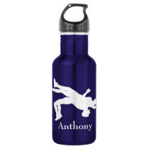 Personalized Wrestling Silhouette Water Bottle Personalized Wrestling Silhouette Water Bottle