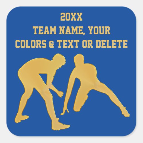 Personalized Wrestling Stickers Your Text Colors Square Sticker