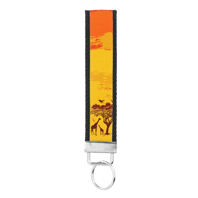 Personalized Wrist Key Chain African Safari Giraff (Keys on Bottom)