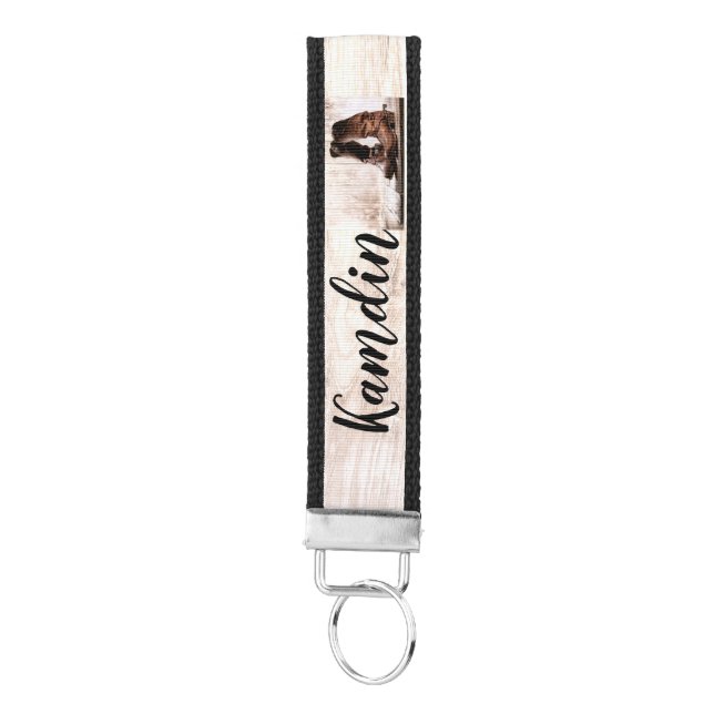 Personalized Wrist Key Chain Boots Country Rustic (Keys on Bottom)