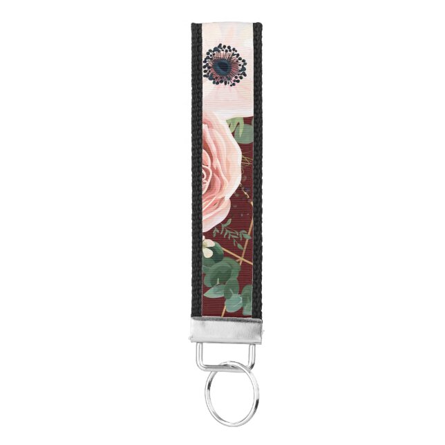 Personalized Wrist Key Chain Geometric Garden Wine (Keys on Bottom)