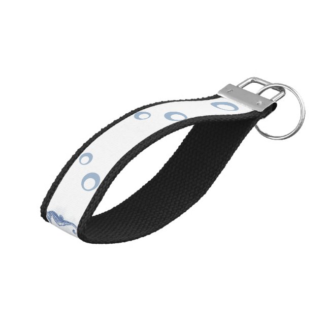Personalized Wrist Key Chain Seahorse Ocean Beach (Angled Up)