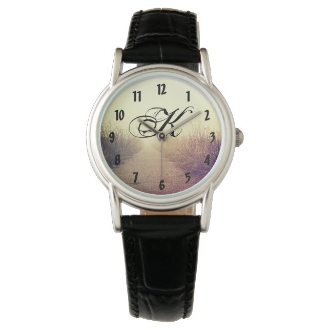 Personalized Wrist Watch Sunrise Pathway Walkway P (Front)