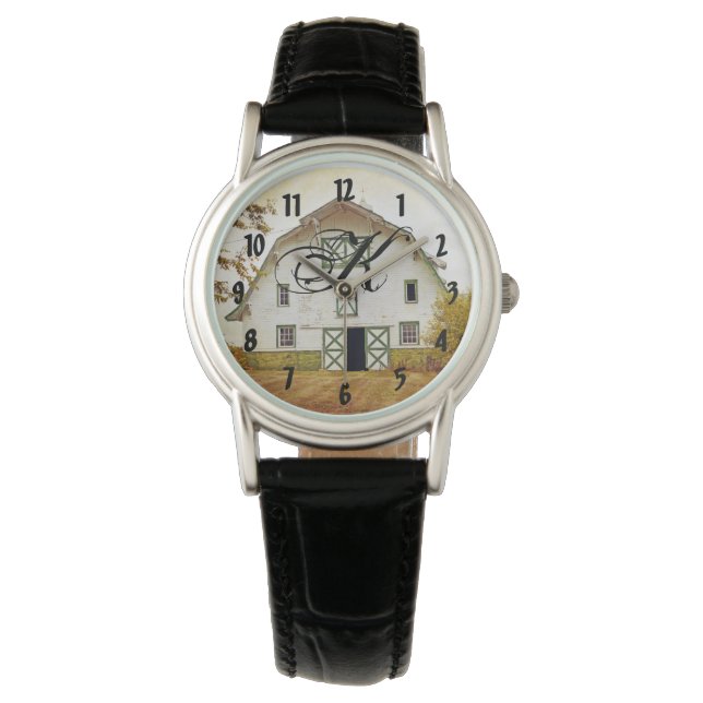 Personalized Wrist Watch Sunset Barn Country Rusti (Front)
