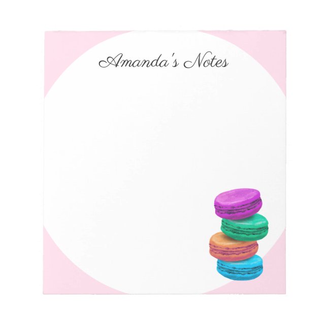Personalized writing notepad for macaron lover (Front)