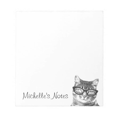 Personalized writing notepads for cat lover
