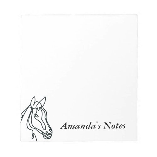 Personalized writing notepads for horse lover