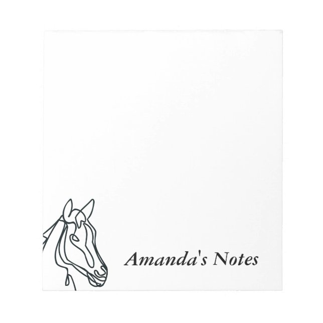 Personalized writing notepads for horse lover (Front)