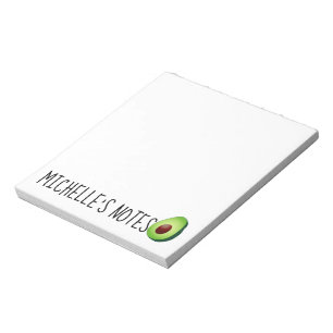 Personalized writing notepads with cute avocado