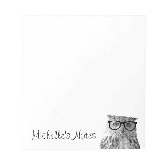 Personalized writing notepads with cute owl
