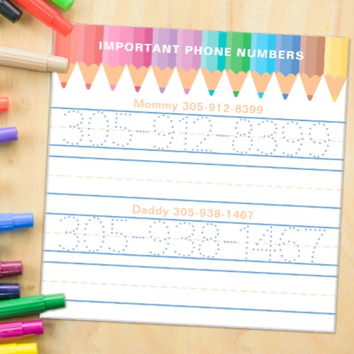 Personalized Writing Practice for Kids Dry Erase Board