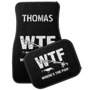 Personalized WTF Where's The Fish Car Floor Mat