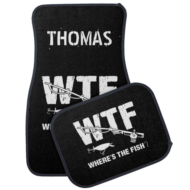 Personalized WTF Where's The Fish Car Floor Mat (Set)