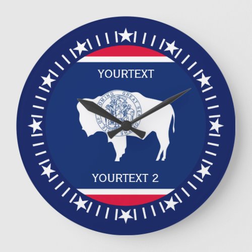 Personalized Wyoming State Flag Design on a Large Clock