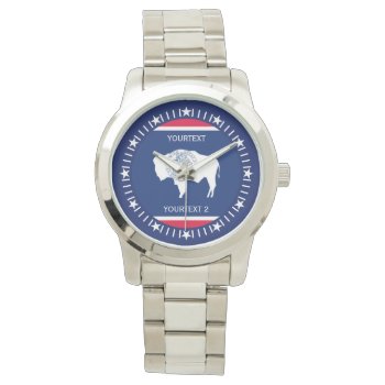 Personalized Wyoming State Flag Design Watch by AmericanStyle at Zazzle