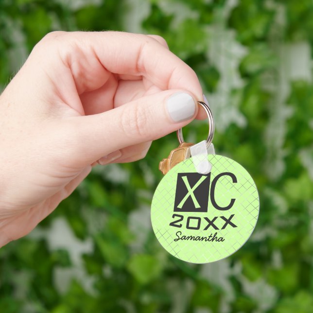 Personalized XC Cross Country Running Keychain (Hand)