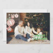 Personalized xmas card w/ decorations