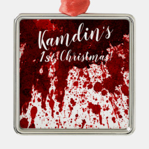 Personalized XMAS Ornament Blood Splatter Vampire