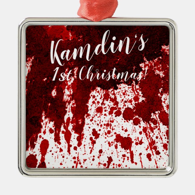 Personalized XMAS Ornament Blood Splatter Vampire (Front)