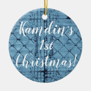 Personalized XMAS Ornament Rustic Tin Panel Ceilin