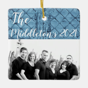 Personalized XMAS Ornament Rustic Tin Panel Ceilin