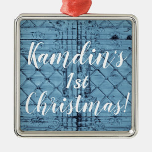 Personalized XMAS Ornament Rustic Tin Panel Ceilin