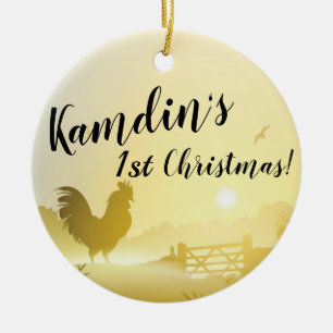 Personalized XMAS Ornament Sunny Morning Farm Coun