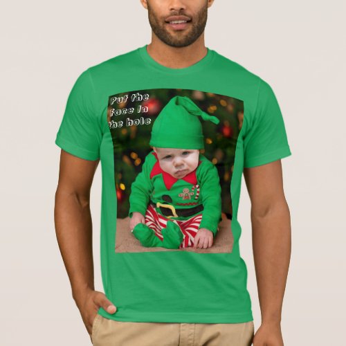 Personalized Xmas photo face cut out T_Shirt