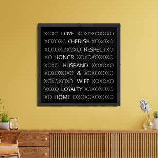 Personalized XO Husband Wife Names Black and White