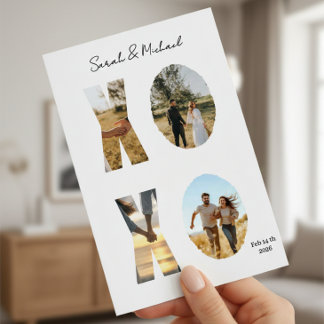 Personalized XO Photo Love Card for Couples