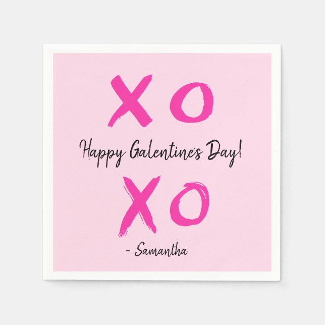 Personalized XOXO - Happy Galentine's Day Cute Napkins (Front)