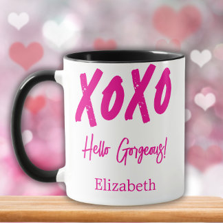Personalized XOXO Hello Gorgeous Valentine's Day Mug