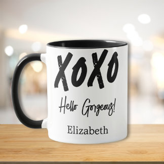 Personalized XOXO Hello Gorgeous Valentine's Day Mug