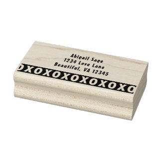 Personalized XOXO Love Always Return Address Rubber Stamp