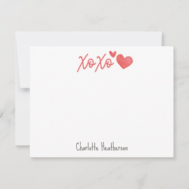 Personalized xoxo Note Card (Front)