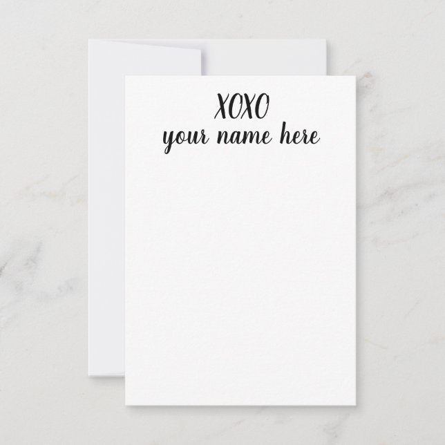 Personalized XOXO Stationery Notecards (Front)