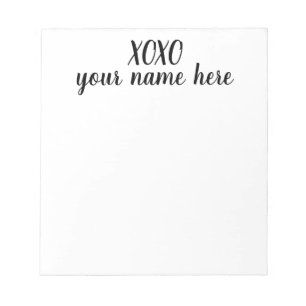 Personalized XOXO Stationery Notepad