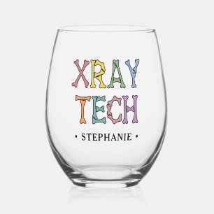 Personalized Xray Tech X-ray Technologist Stemless Wine Glass