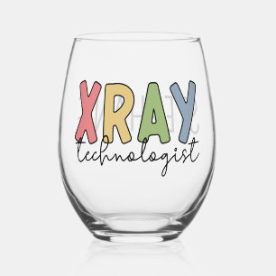 Personalized Xray Technologist X-ray Tech Gifts Stemless Wine Glass